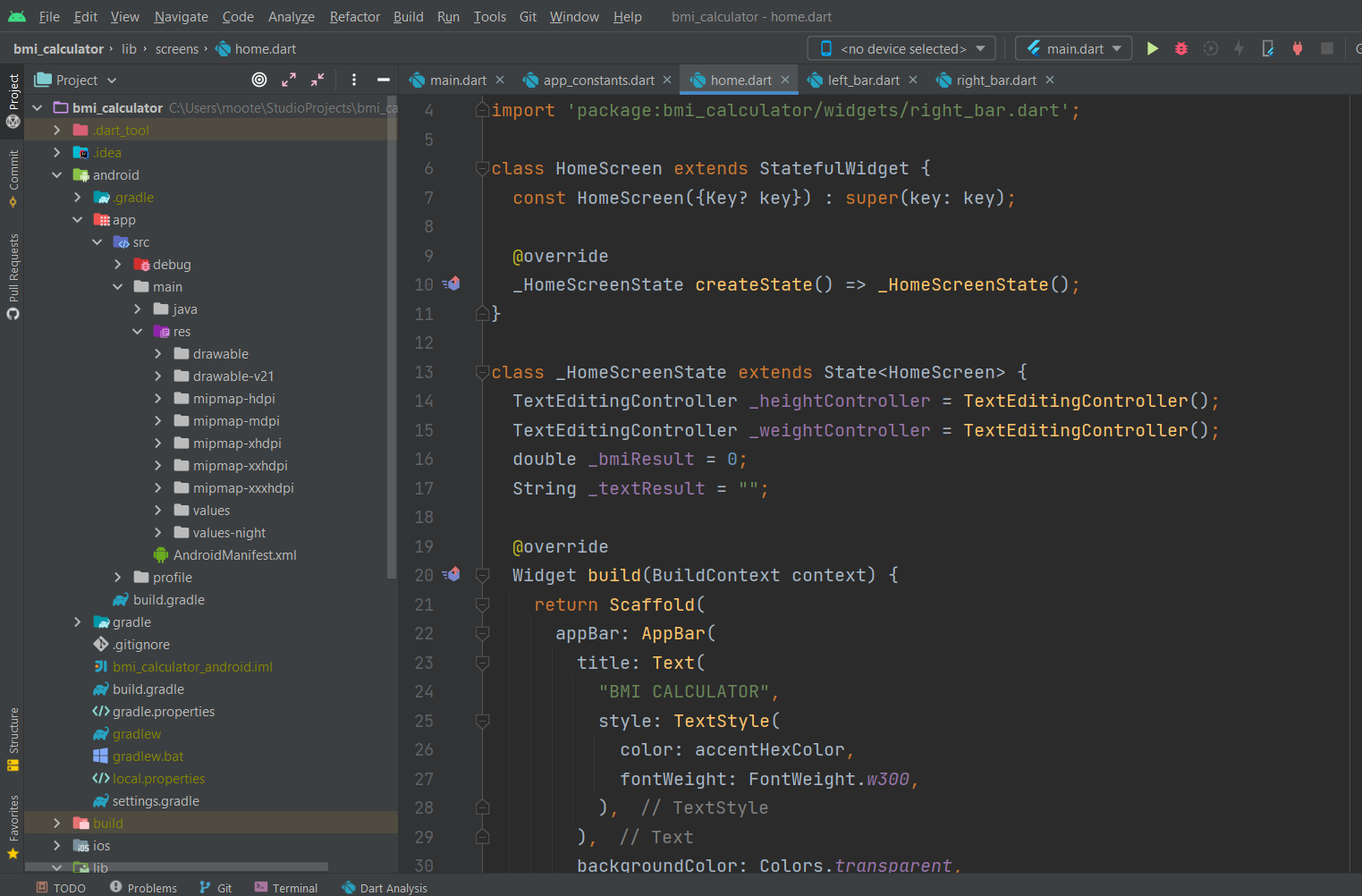 GitHub - MootazJaballah/BmiCalculator: A flutter application, it helps ...