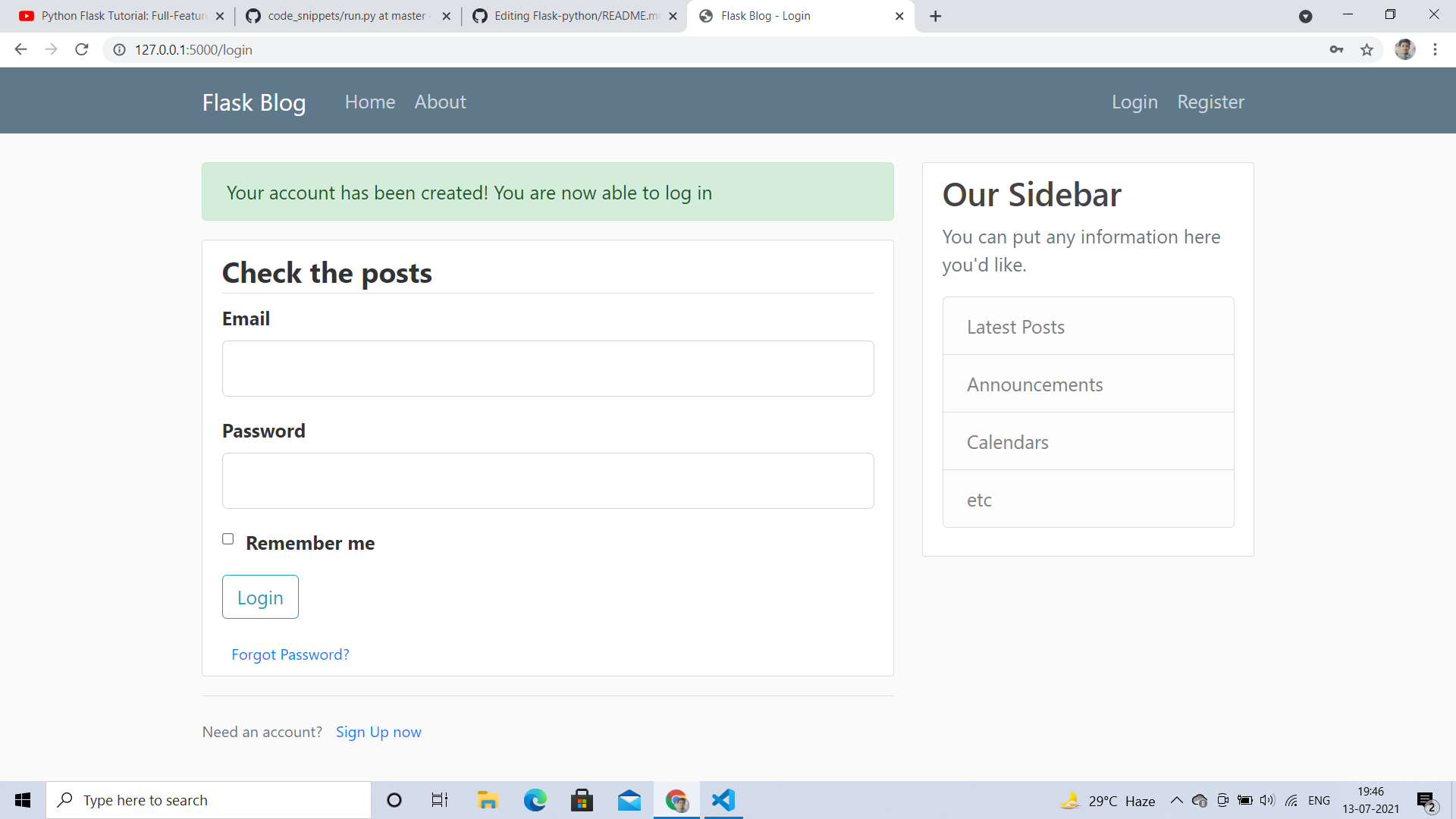GitHub - gautamHCSCV/Flask-python: Flask is used for developing web pages.