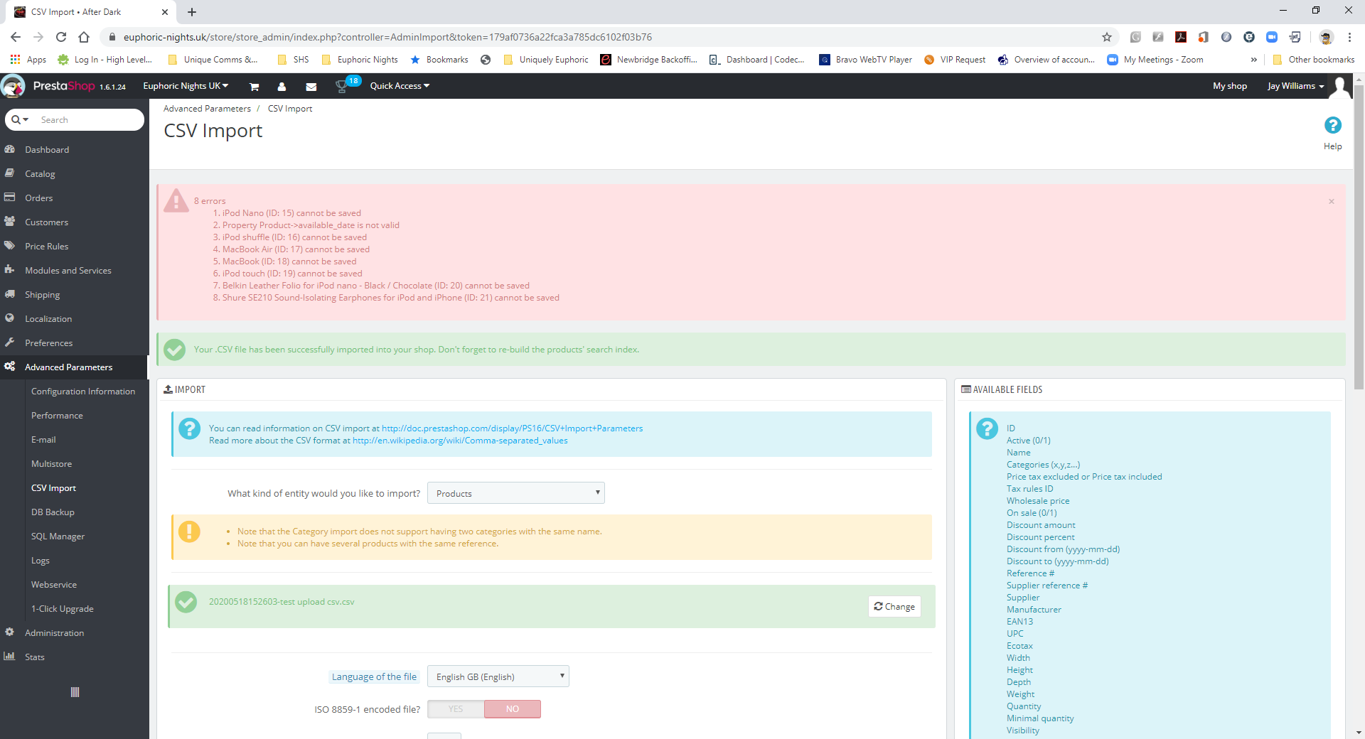 CSV Import · Issue #19187 · PrestaShop/PrestaShop · GitHub
