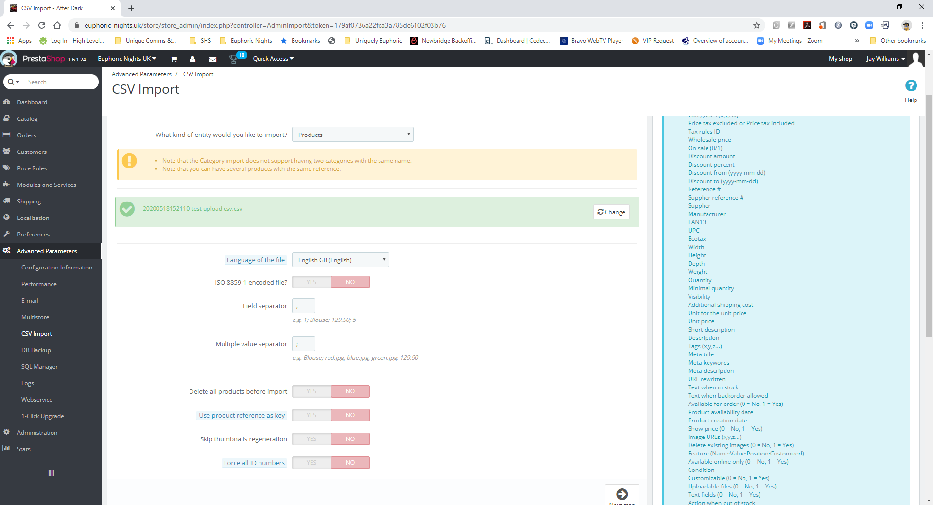 CSV Import · Issue #19187 · PrestaShop/PrestaShop · GitHub