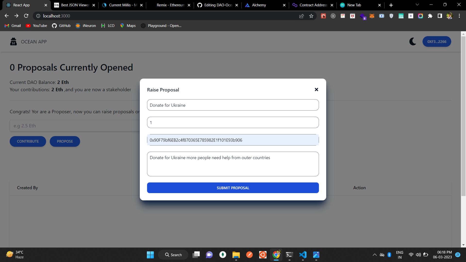 Github Gokulstevee Dao Oceanapp