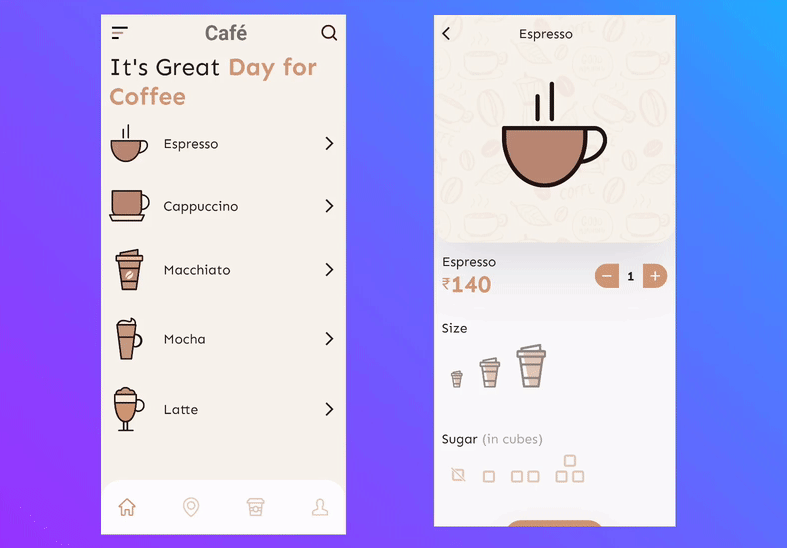 GitHub - nidhiyashwanth/cafe: A Coffee Shop App UI built using Flutter