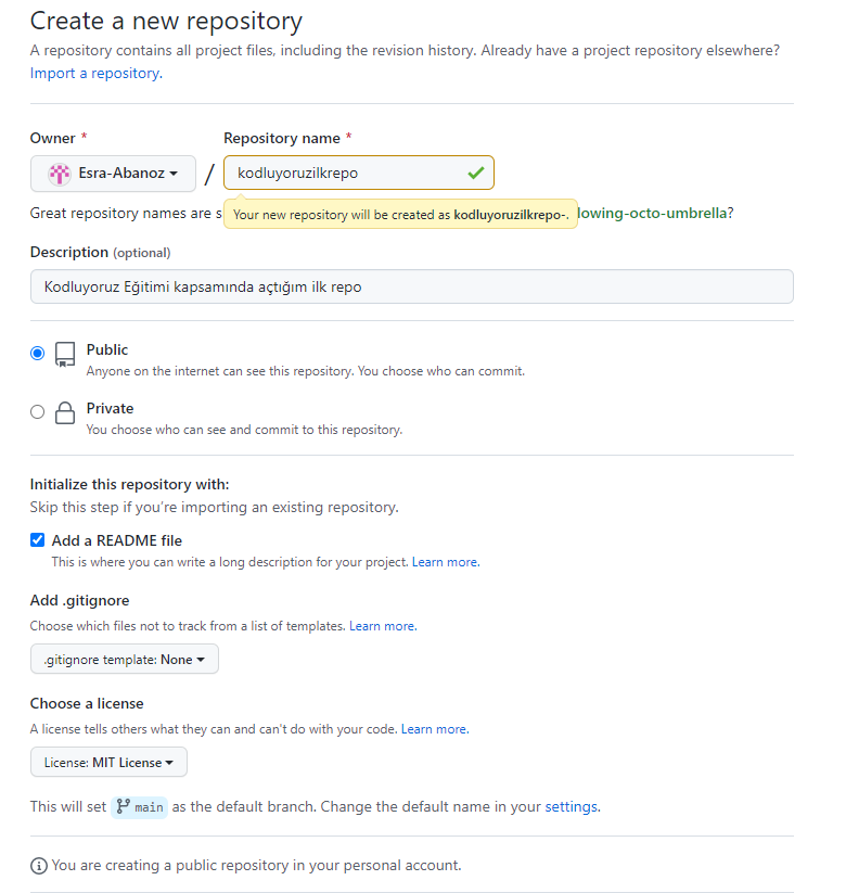 GitHub - Esra-Abanoz/kodluyoruzilkrepo: Kodluyoruz Eğitimi kapsamında ...
