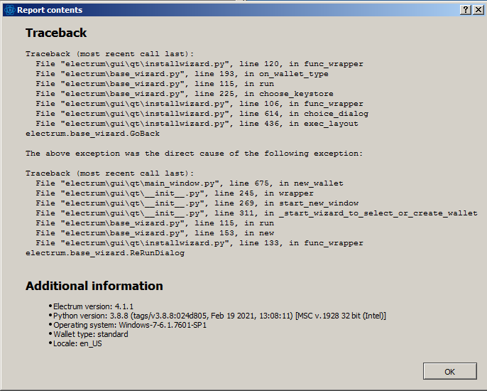 Installwizard.py crashes if you try to go back to step 1 · Issue #7189 ...