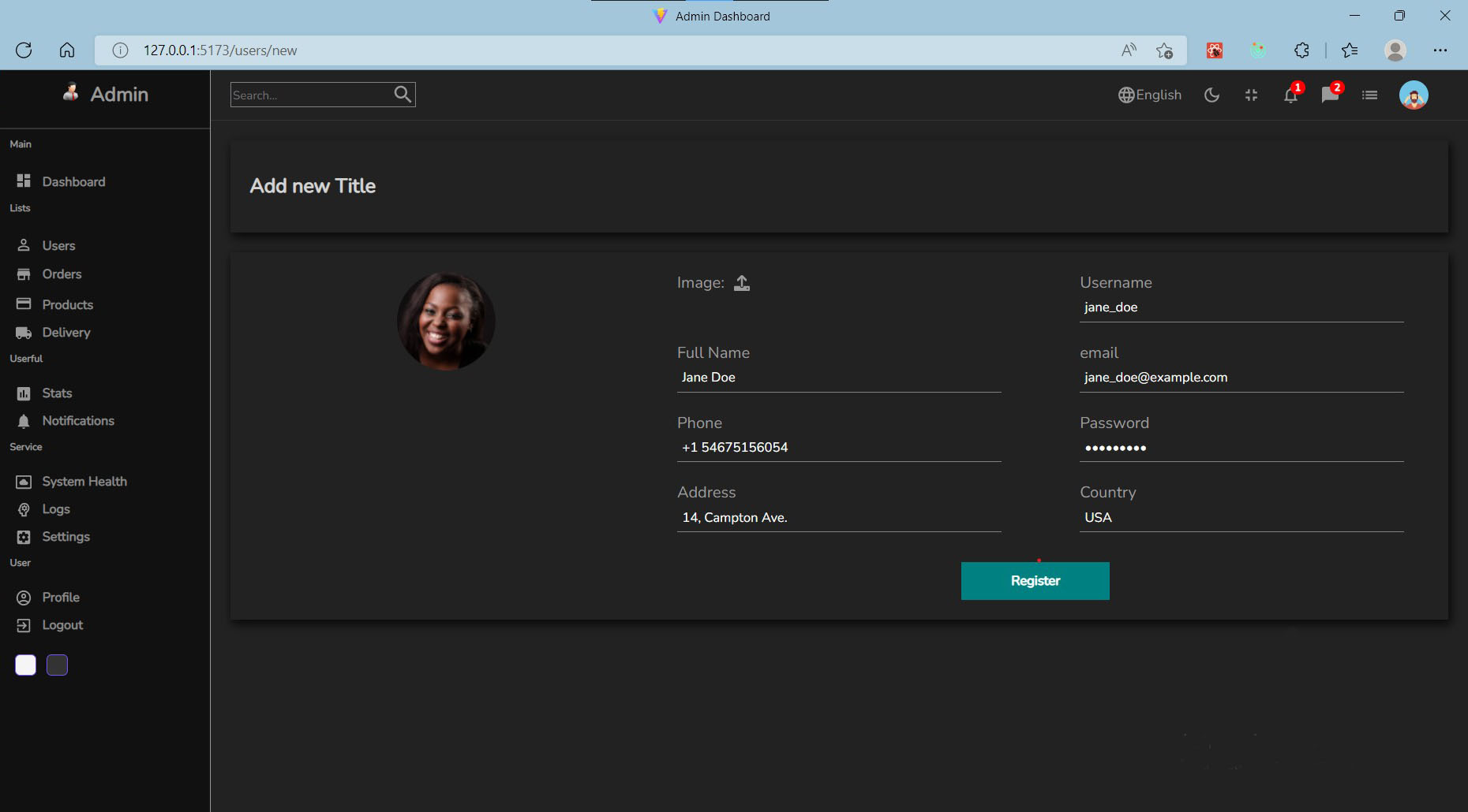 GitHub - viktorzee/admin-dashboard: Admin Dashboard built with React ...