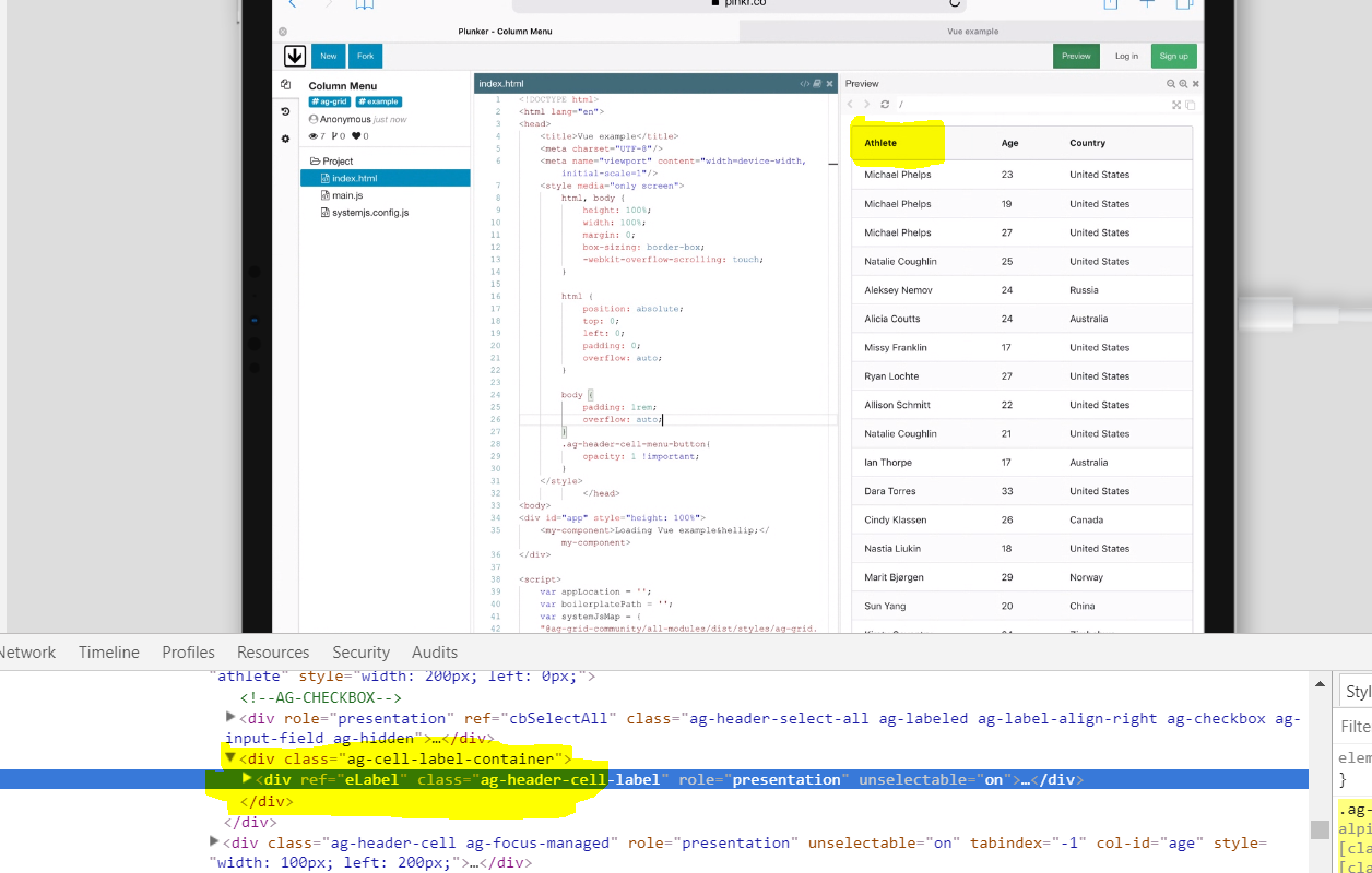 Column header menu button missing in iPad · Issue #3984 · ag-grid/ag ...