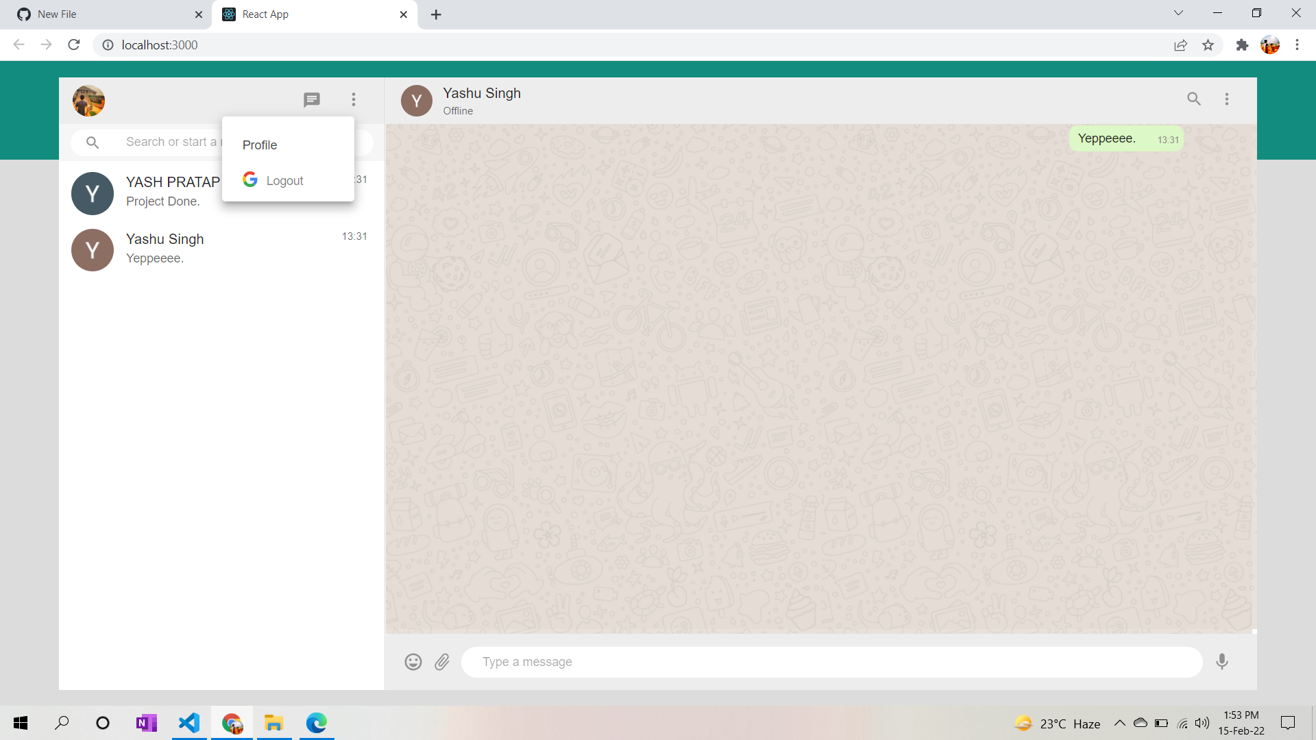 GitHub - 11yashpratapsingh/WhatsApp-Web-Clone image.