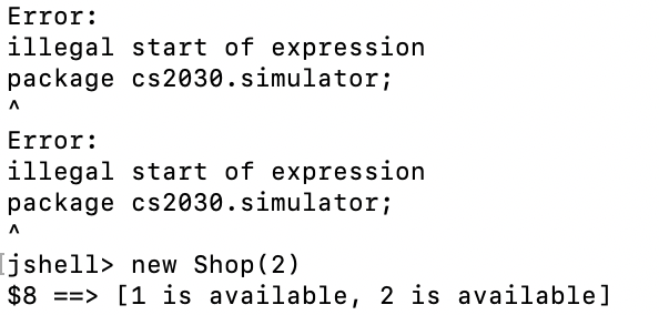 Project 2 illegal start of expression package cs2030.simulator; · Issue ...