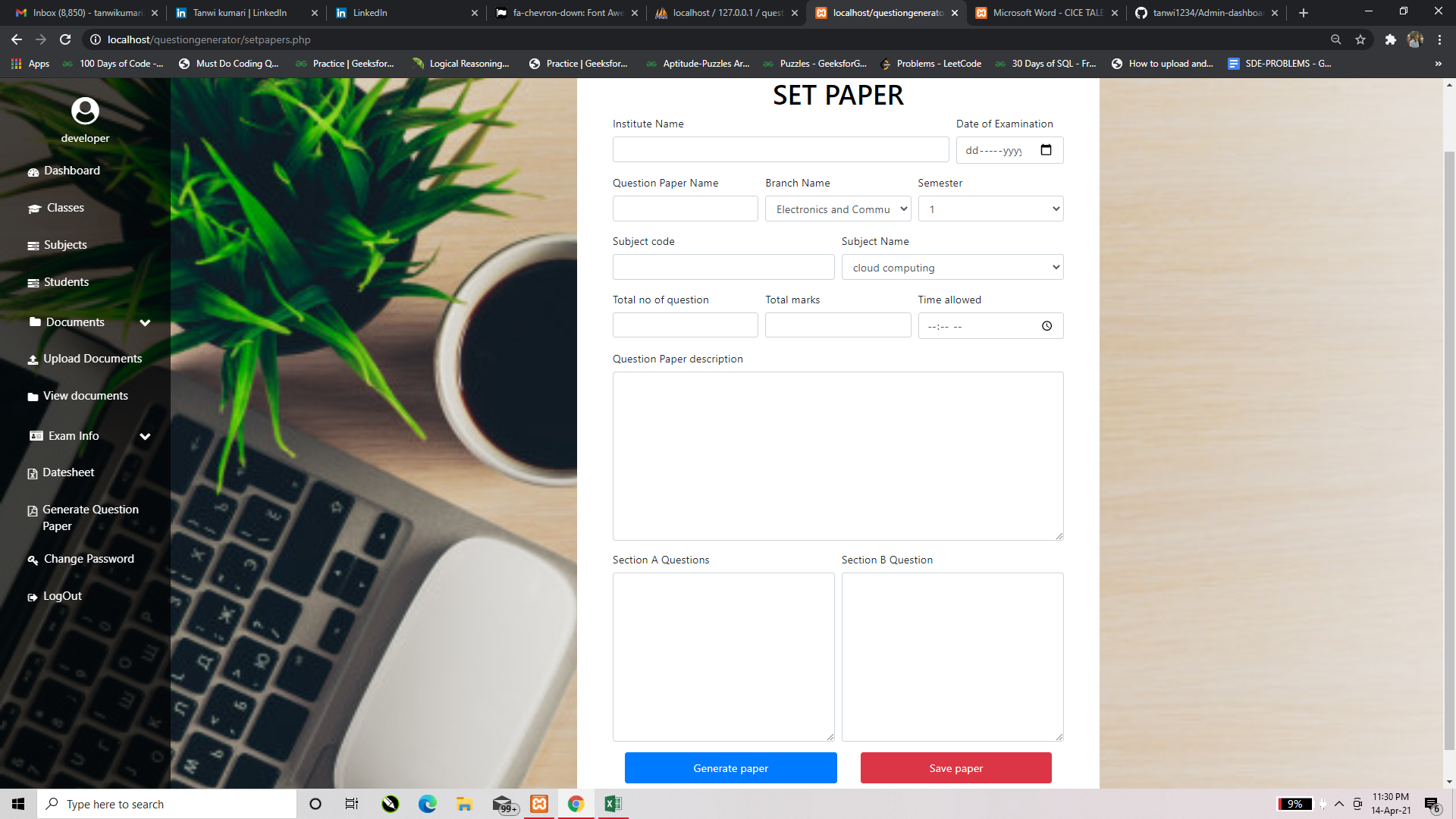 GitHub - tanwi1234/GURU-SAHARA: Created a admin Dashboard where teacher ...