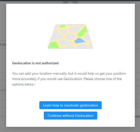 [BUG] /Personal-Data - Geolocation is not reactivated when using the ...