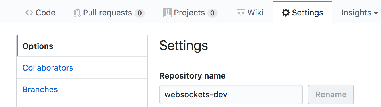 How to rename your repo to websocket-dev