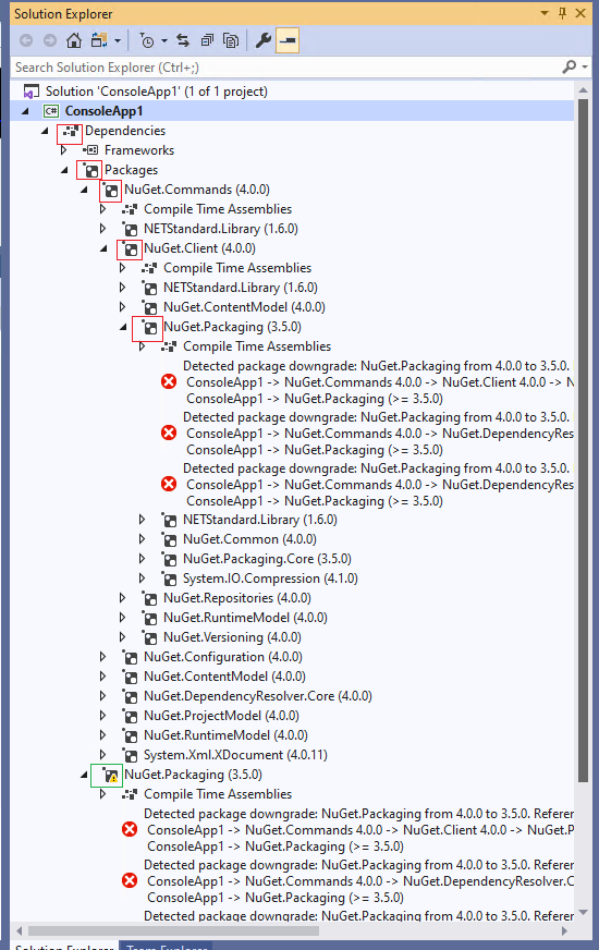 NuGet diagnostics do not add icons to top-level dependencies · Issue ...