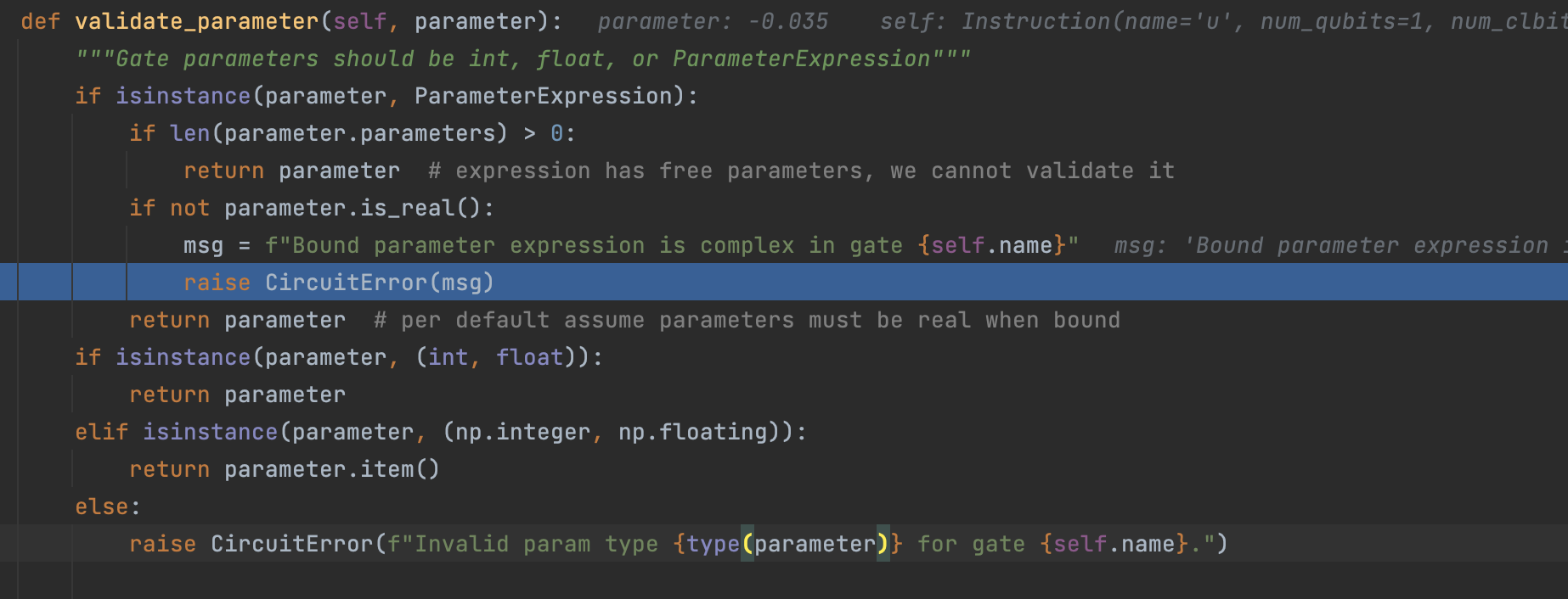 validate_parameter function fails to recognise real value when biding ...