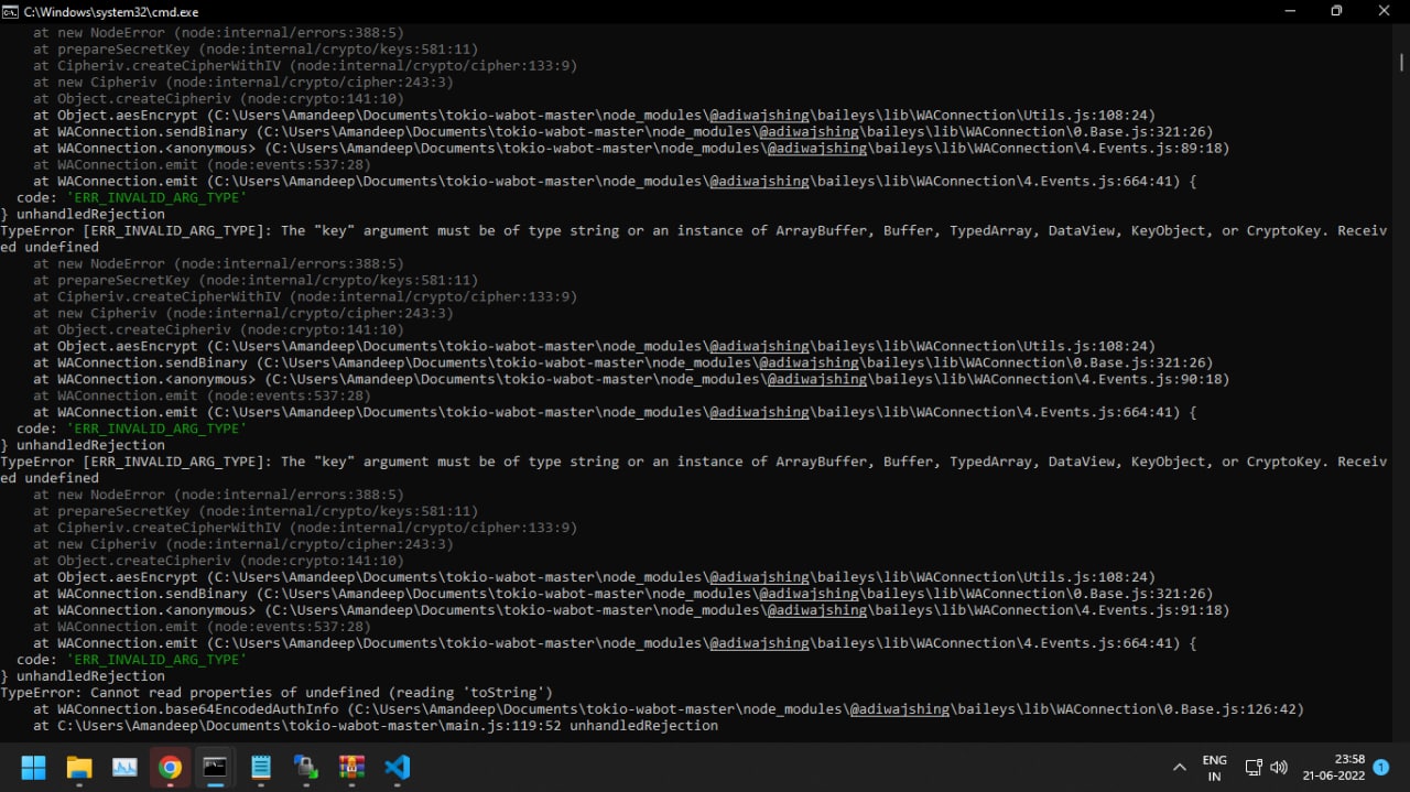 Error while scanning qr · Issue #27 · itsajaygaur/tokio-wabot · GitHub