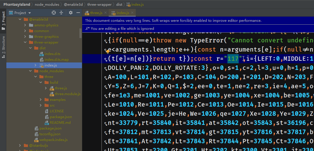 npm `@enable3d/three-wrapper` package bundle wrong version THREE in ...