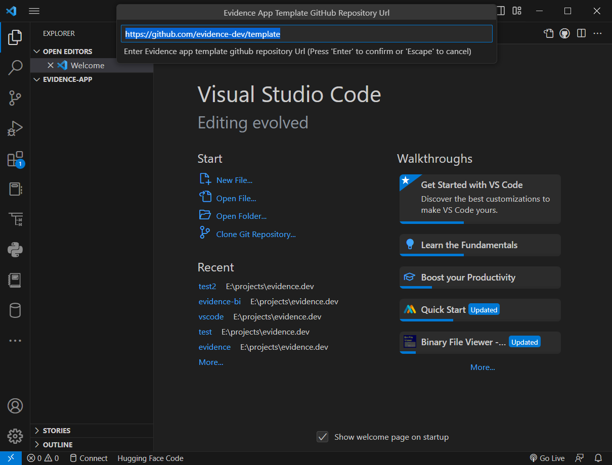 Prompt to Install Dependencies after new project from a template is