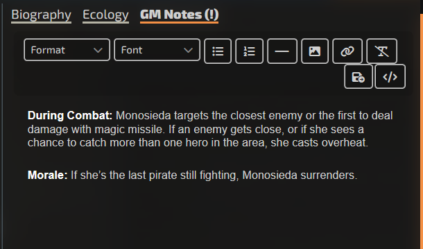 Text written into GM notes on NPC sheets is not visible unless editing ...