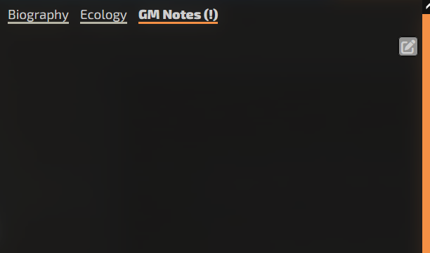 Text written into GM notes on NPC sheets is not visible unless editing ...