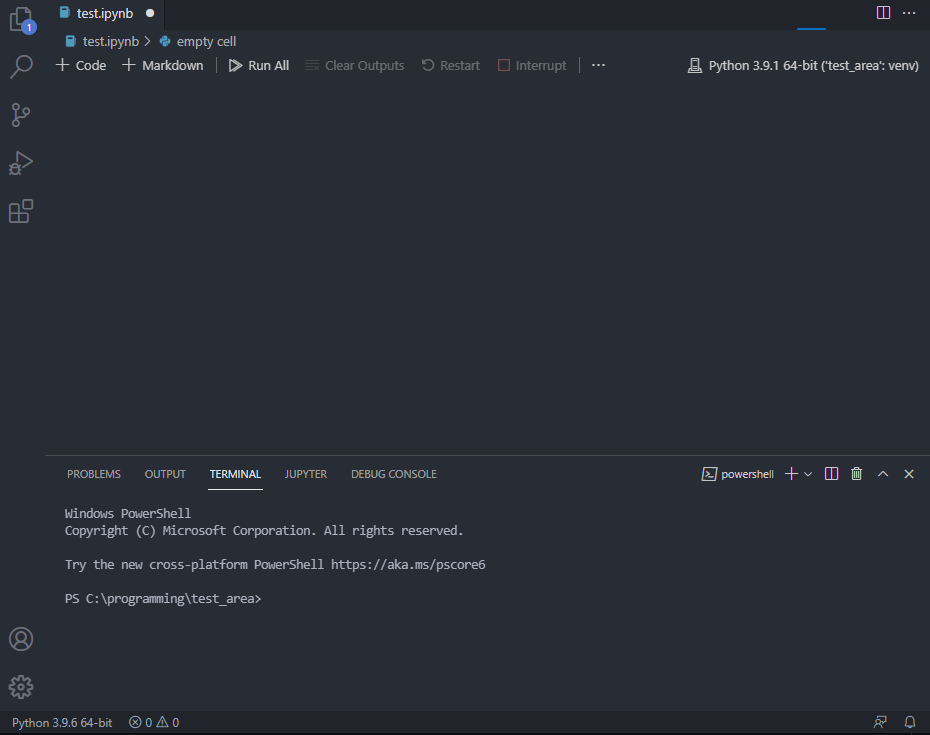 Using the Jupyter Notebook extension in VSCode not possible. · Issue ...