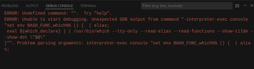 Unable to start debugging in version 1.10.5 Unexpected GDB output from ...