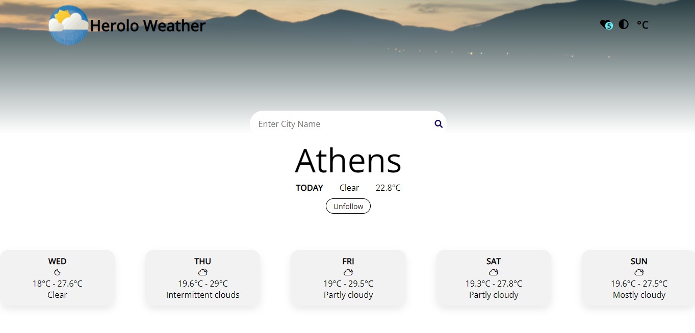 GitHub - kap70tomer/WeatherApp: Herolo Assignment react redux weather app