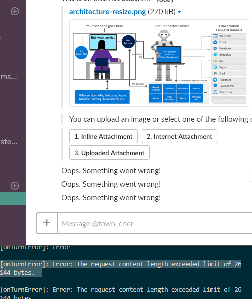Uploaded attachment option in sample throws content length error