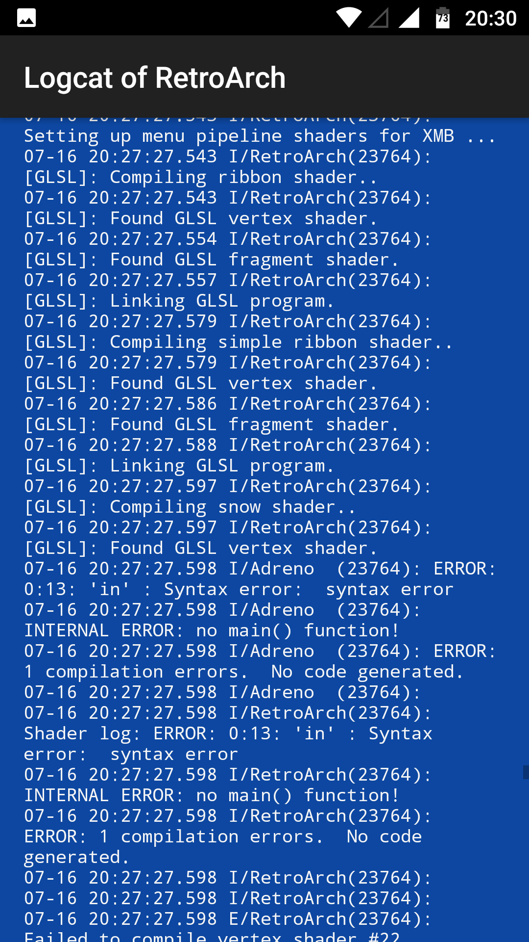 RetroArch Crashes when selecting XMB UI driver. · Issue 7000