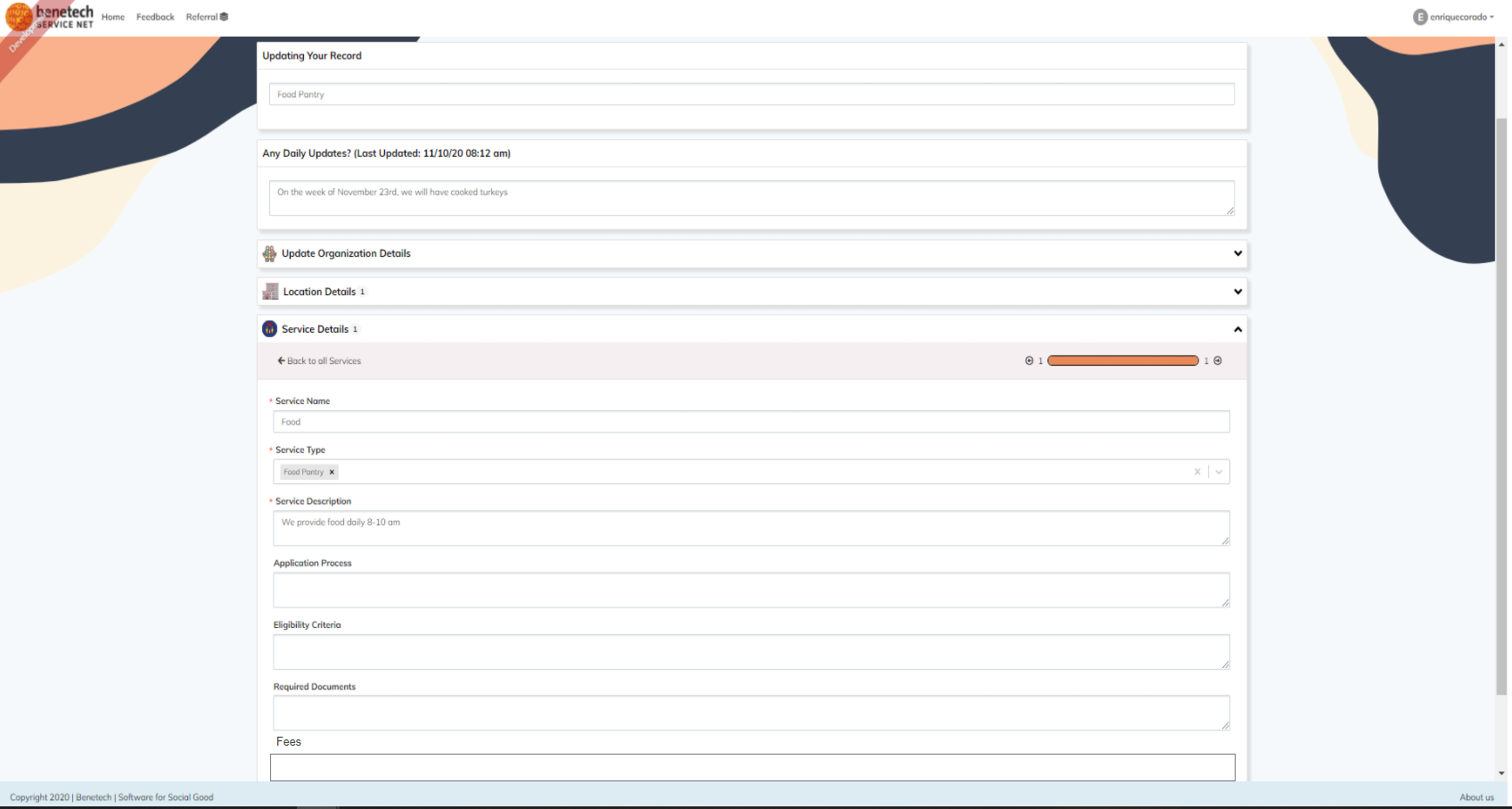 SP Services: Fee field · Issue #1449 · openreferral/ServiceNet · GitHub