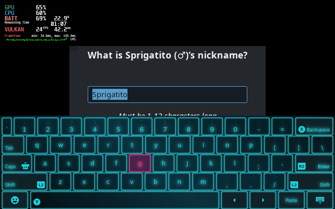 When in game mode on steamos keyboard input prompt does not work even