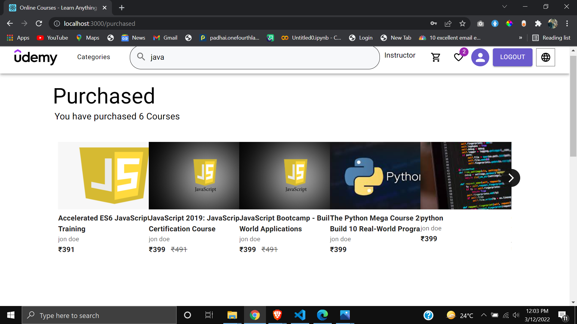 GitHub - anamikarec/udemy.com-project: This is a team project with two ...