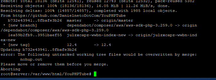 git pull throwing the error-please help · Issue #7714 · WWBN/AVideo ...