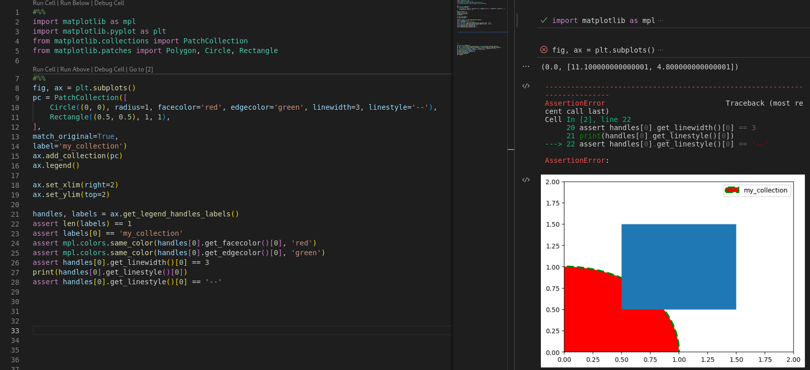 Assertion error linestyle