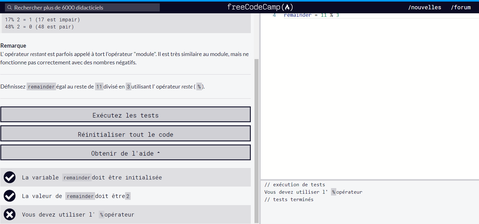 My % operator somehow is not working · Issue #39103 · freeCodeCamp ...
