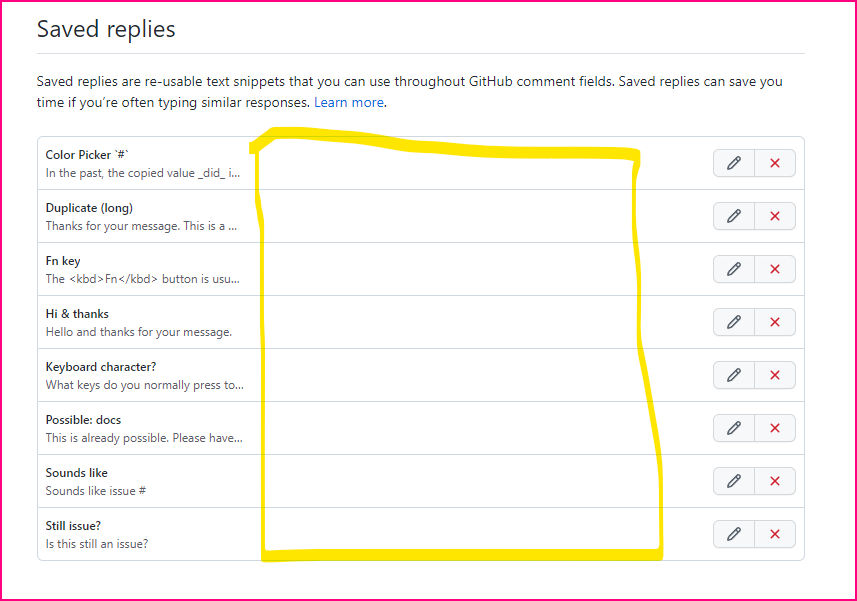 Feedback: wasted space on Saved Replies page · community · Discussion ...