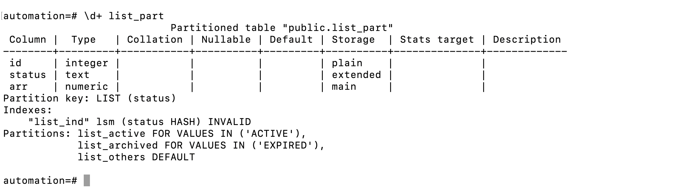 [PG] Invalid index creation for parent table in partitioned tables
