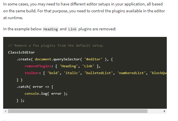 removePlugins errors · Issue #9775 · ckeditor/ckeditor5 · GitHub