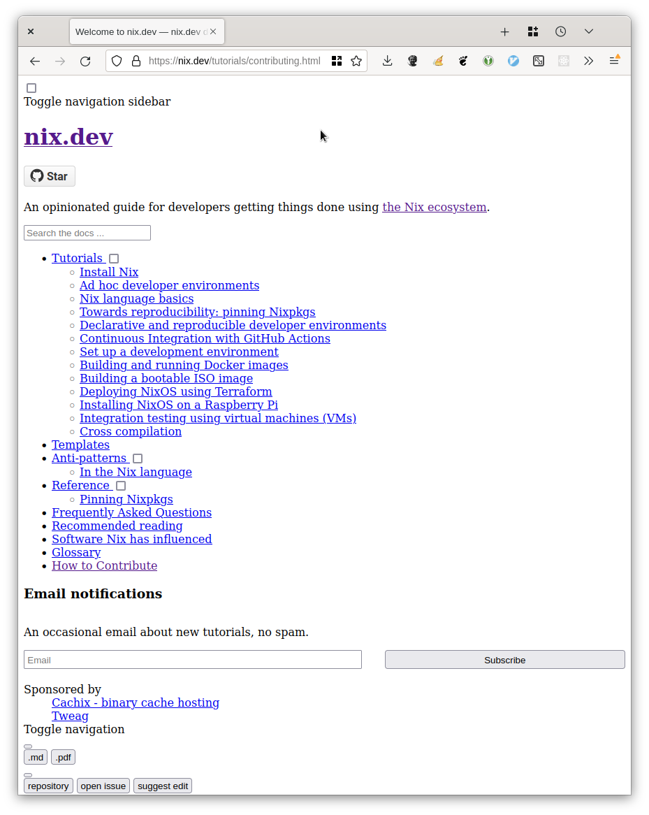 Destination link on https://nixos.org/guides/contributing.html is ...