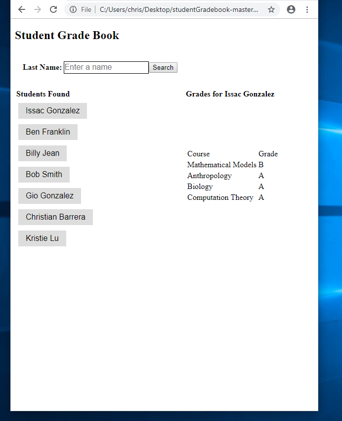 GitHub - Chris-stain/studentGradebook: A web application that handles ...