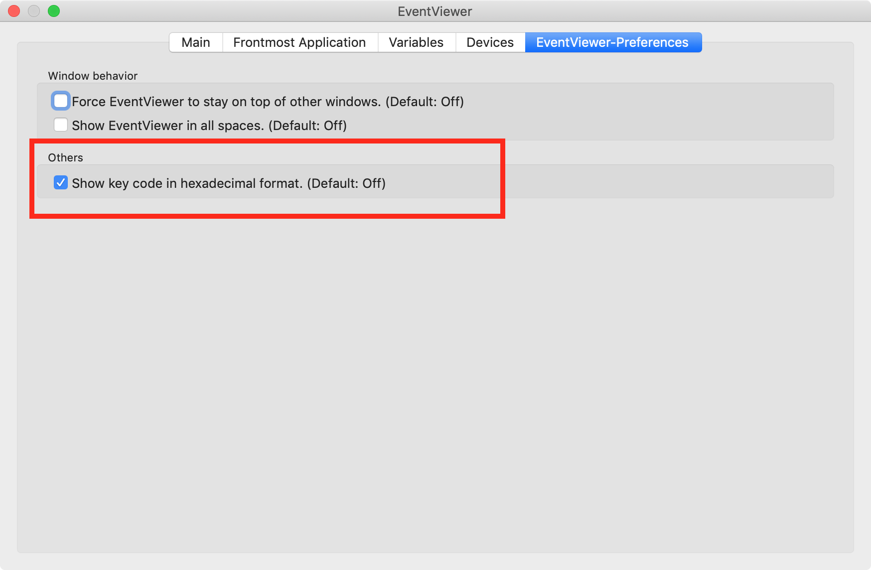 EventViewer hex key codes · Issue 1855 ·