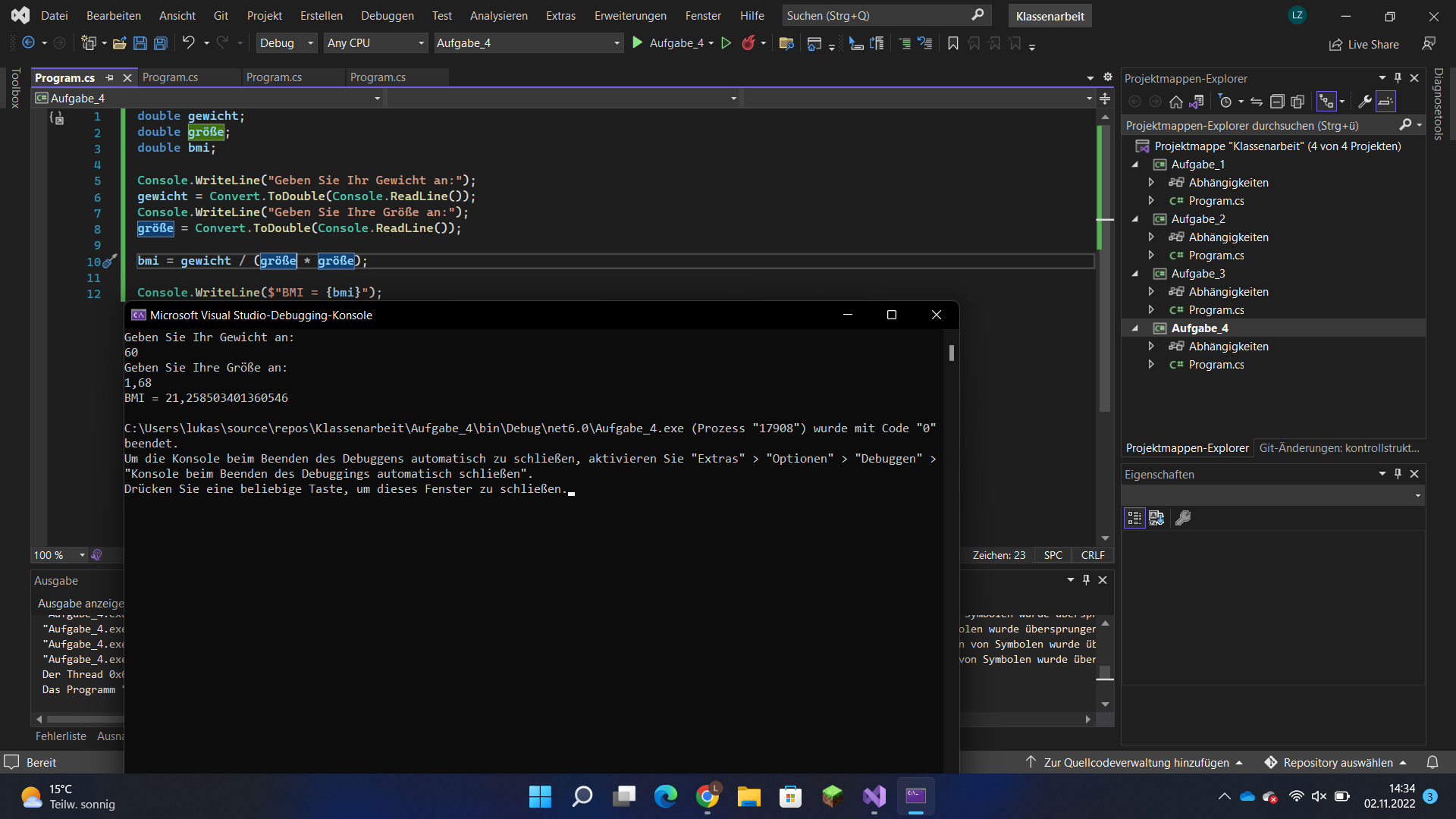 GitHub - x10Lukas/Uebung-Klassenarbeit-Nr.1: Klassenarbeit Nr. 1 - 4