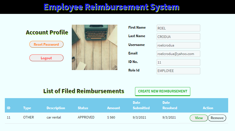 GitHub - roeldcrodua/EmployeeReimbursementSystem_P1: Project 1 ...