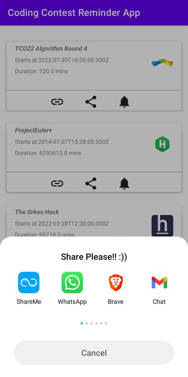 GitHub - UmangGoyal/Coding-Contest-Reminder-App: Full app completed