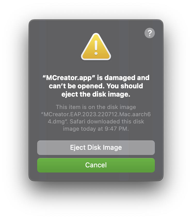 [macOS] Cannot open new 2023.2 snapshot · Issue #3879 · MCreator ...
