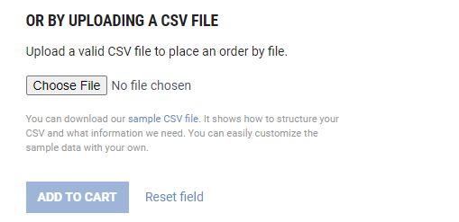 Quick Order CSV File Upload: Provide sample CSV file · Issue #855 ...