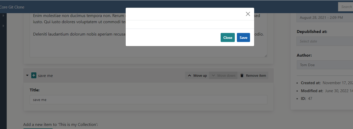 Modal does not load when removing a new collection item · Issue #3266 ...