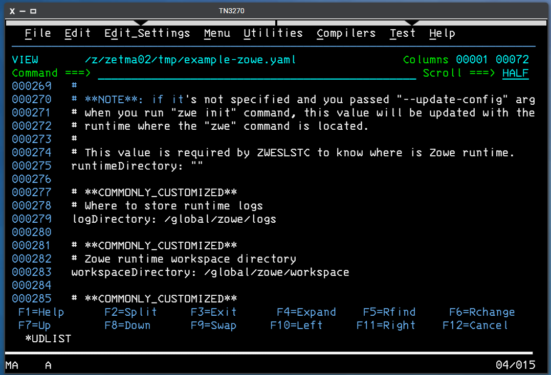 Zowe-example.yaml in ISPF & hilite c · Issue #3240 · zowe/zowe-install ...