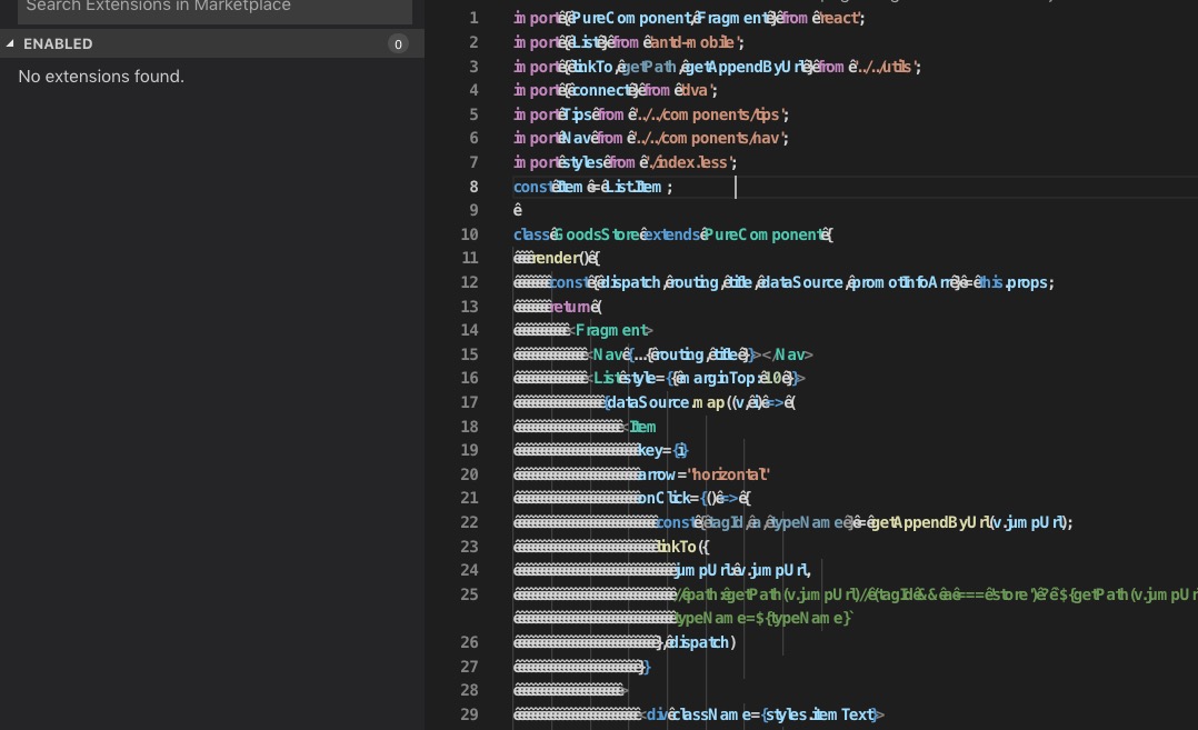 Display messy code on v1.32.3 · Issue #70538 · microsoft/vscode · GitHub