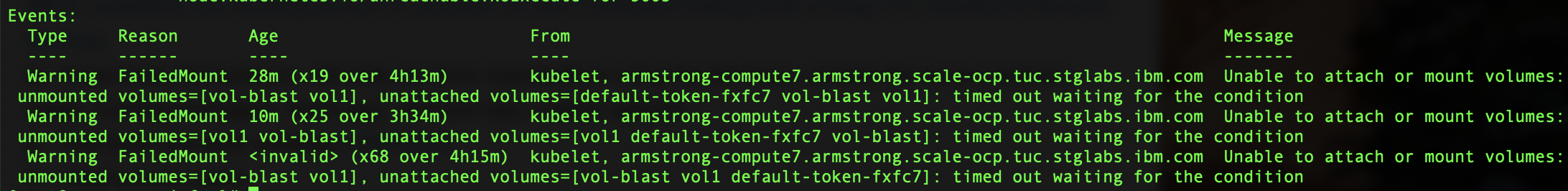 Pod Stuck in ContainerCreating Despite PVC Bound · Issue #223 · IBM/ibm ...