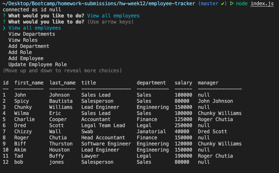 GitHub - joeschlick/employee-tracker: A command-line application that ...